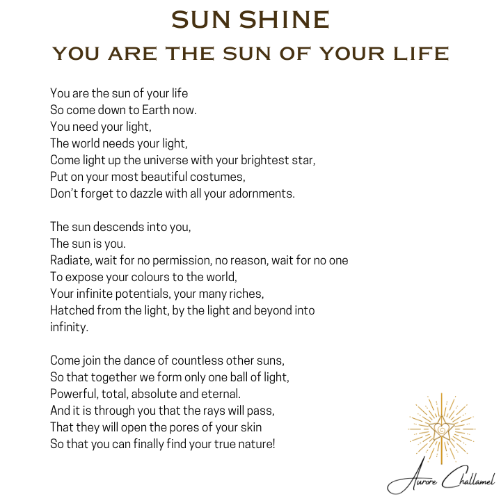 Sun Shine You are the sun of your life