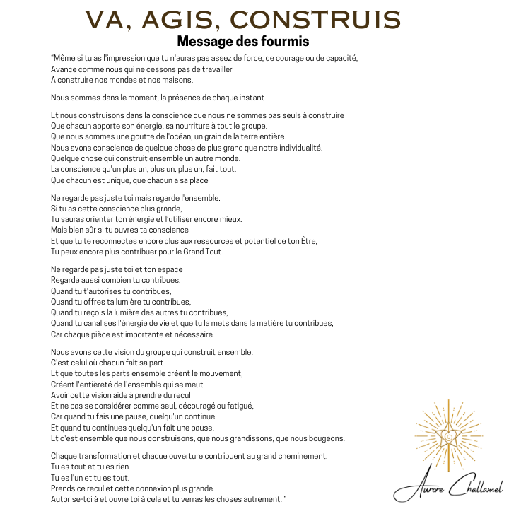 Va, agis, construis